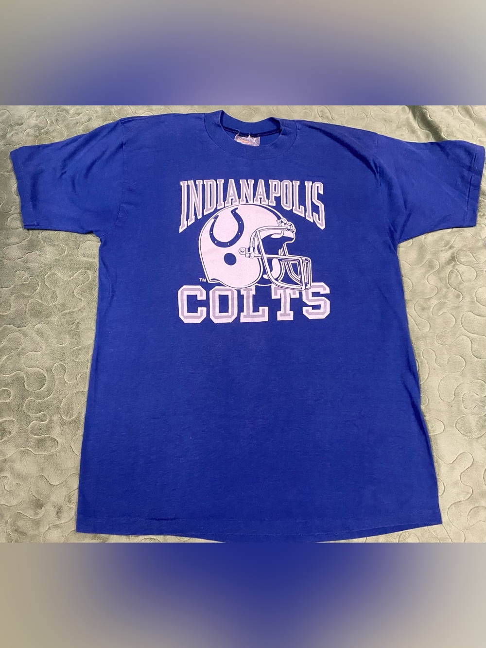 Vintage 1980s Blue Indianapolis Colts XL T-Shirt, Skimmers Brand